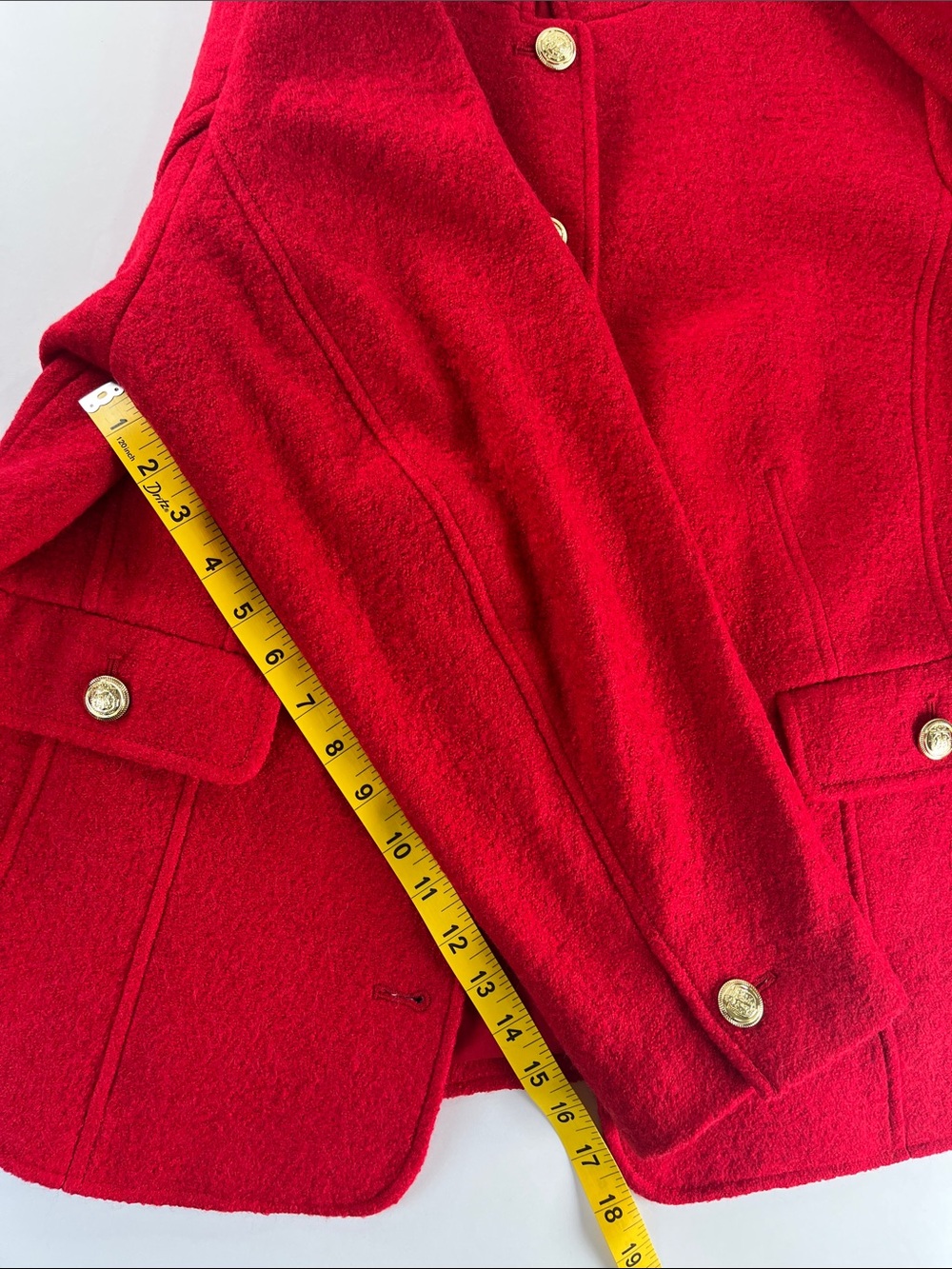 Talbots Red Wool Blend Blazer with Pockets Gold-Tone Buttons Sz 16W - Picture 6 of 10